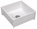 EL Mustee 36 in x 24 in x 10 in White Mop Sink, 10 in Bowl Depth, Durastone(R) - 65M