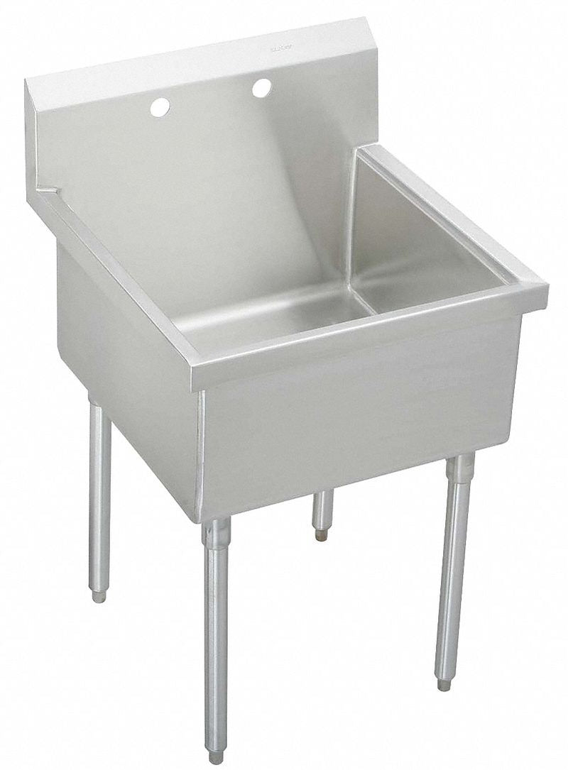 Elkay Stainless Steel Scullery Sink, Without Faucet, 14 Gauge, Floor Mounting Type - WNSF81242