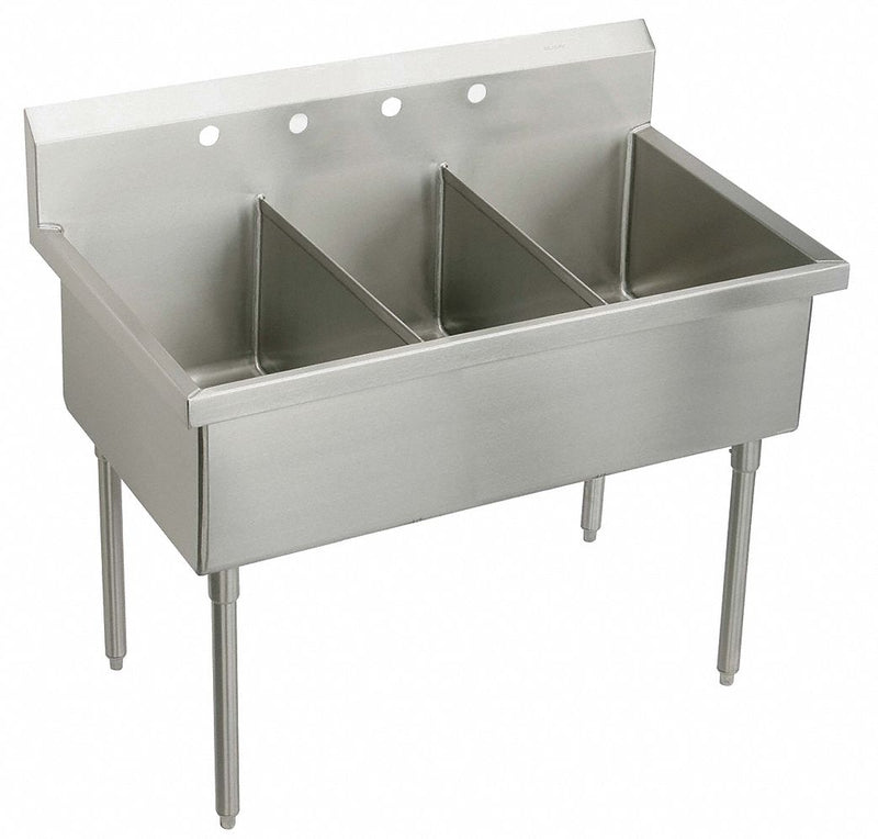 Elkay Stainless Steel Scullery Sink, Without Faucet, 14 Gauge, Floor Mounting Type - WNSF83724