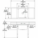 Elkay Elkay, Rigidbilt Series, 18 in x 24 in, Stainless Steel, Scullery Sink - RNSF8118LR2