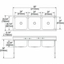 Elkay Stainless Steel Scullery Sink, Without Faucet, 16 Gauge, Floor Mounting Type - RNSF83724
