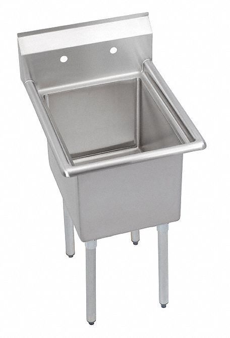 Elkay Stainless Steel Scullery Sink, Without Faucet, 18 Gauge, Floor Mounting Type - E1C16X20-0X