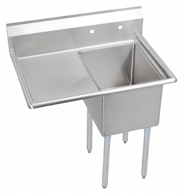 Elkay Stainless Steel Scullery Sink, Without Faucet, 18 Gauge, Floor Mounting Type - E1C16X20-L-18X