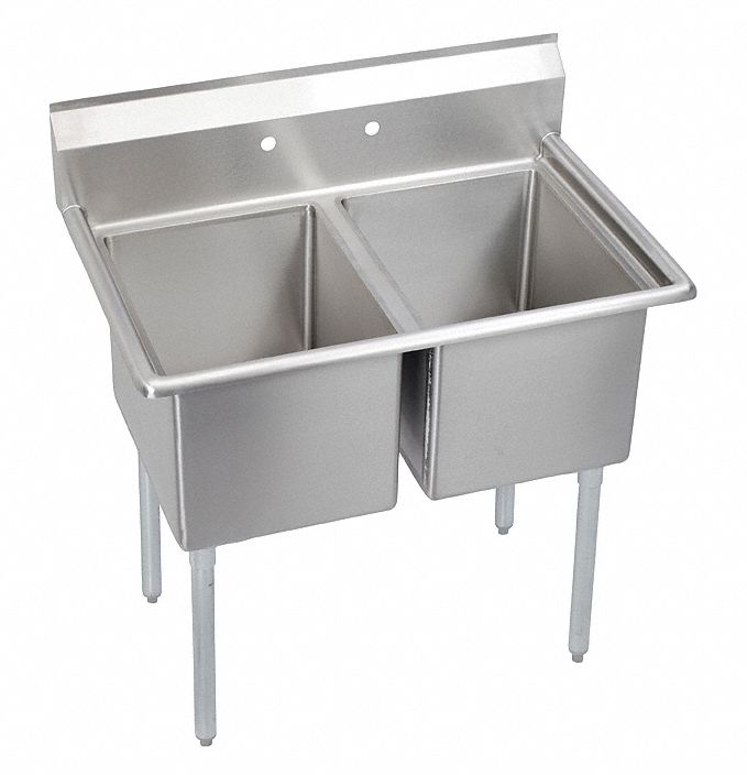 Elkay Stainless Steel Scullery Sink, Without Faucet, 18 Gauge, Floor Mounting Type - E2C16X20-0X
