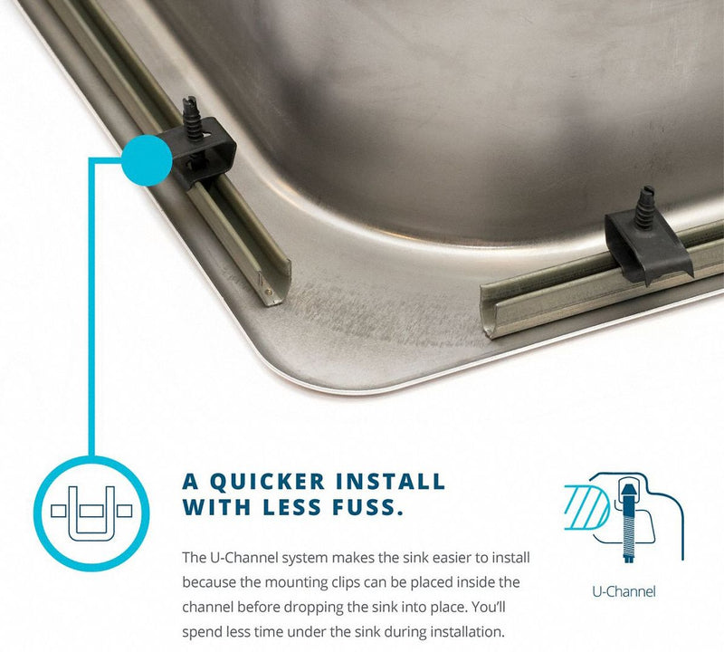 Elkay 25 in x 22 in x 8 1/8 in Drop-In Sink with Faucet Ledge with 21 in x 15-3/4 in Bowl Size - LR25224