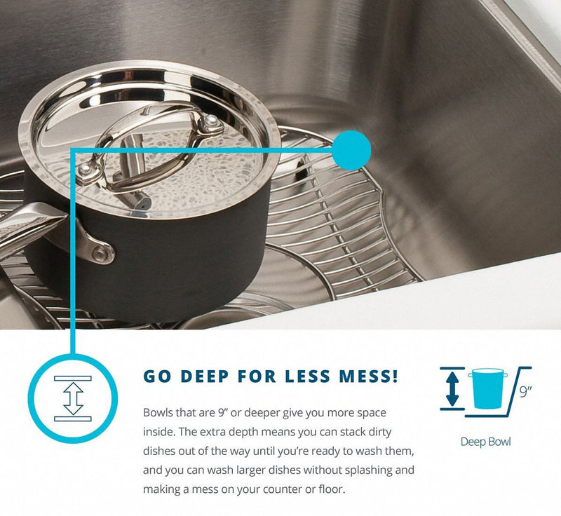 Elkay 19 1/2 in x 19 in x 10 1/8 in Drop-In Sink with Faucet Ledge with 16 in x 13-1/2 in Bowl Size - DLR1919103