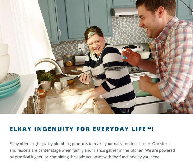 Elkay 25 in x 22 in x 8 1/8 in Drop-In Sink with Faucet Ledge with 21 in x 15-3/4 in Bowl Size - LR25224