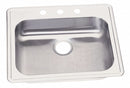 Elkay 25 in x 21 1/4 in x 5 3/8 in Drop-In Sink with Faucet Ledge with 21 in x 15-3/4 in Bowl Size - GE125213