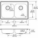 Elkay 33 in x 21 1/4 in x 5 5/8 in Drop-In Sink with 14 in x 15-3/4 in Bowl Size - GE233214