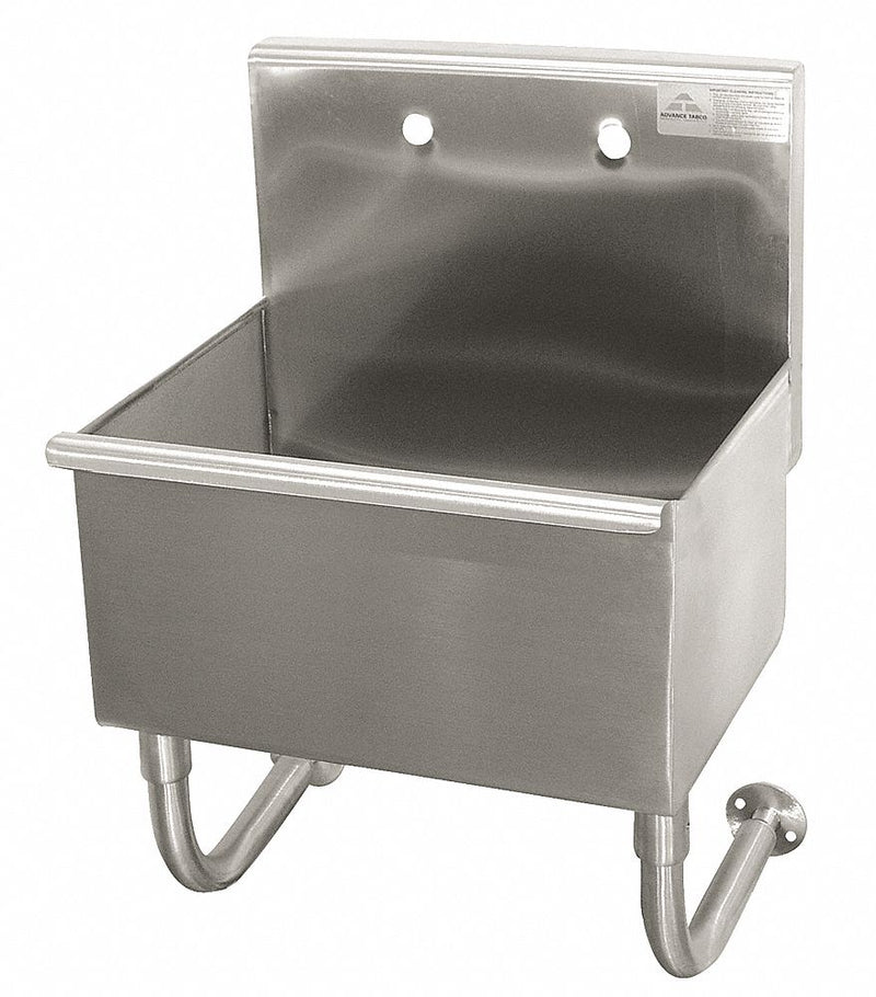Advance Tabco Wall-Mount Utility Sink, 1 Bowl, Stainless, 22 inL x 19 1/2 inW x 32 1/2 inH - WSS-16-25