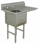 Advance Tabco Stainless Steel Scullery Sink, Without Faucet, 16 Gauge, Floor Mounting Type - FC-1-1818-18R-X