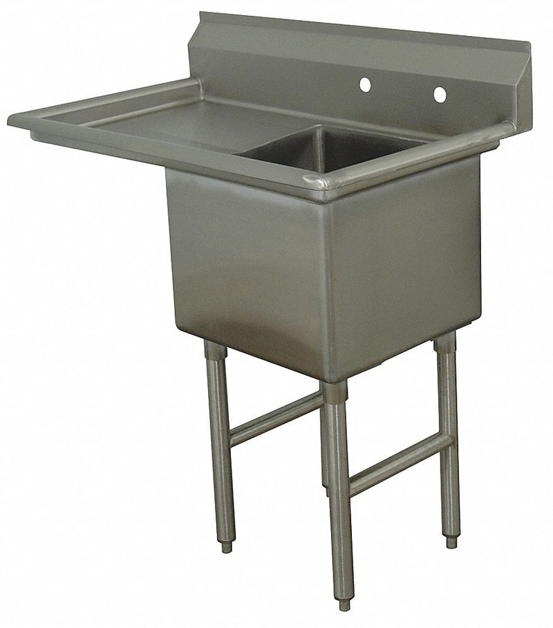 Advance Tabco Stainless Steel Scullery Sink, Without Faucet, 16 Gauge, Floor Mounting Type - FC1-2424-24L-X