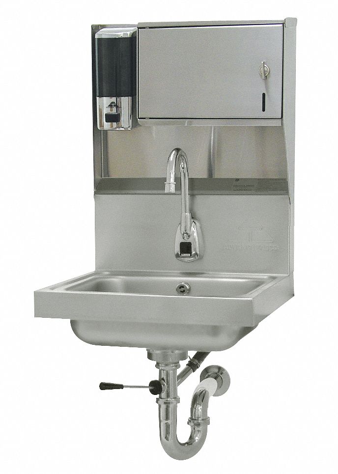Advance Tabco Stainless Steel Hand Sink, With Faucet, Wall Mounting Type, Silver - 7-PS-81