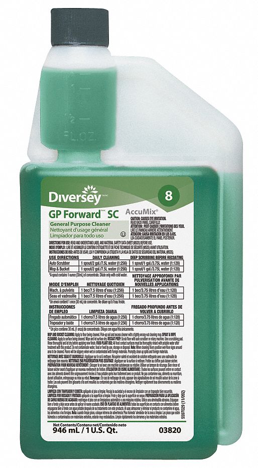 Diversey All Purpose Cleaner For Use With Accumx Chemical Dispenser, 1 EA - 903820