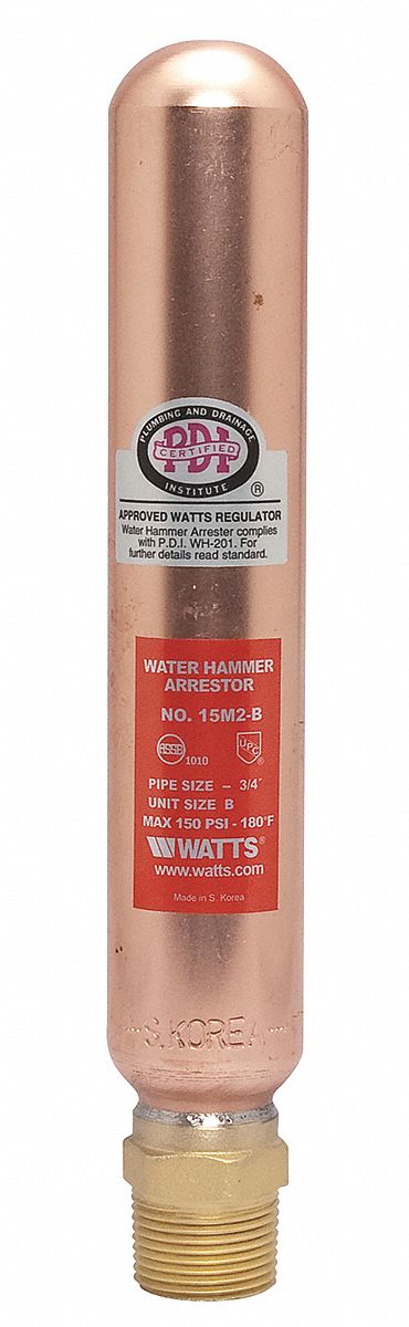 Watts 8 9/16 inH Copper with Low-Lead Brass Adapter Water Hammer Arrestor, MNPT - 3/4 LF15M2-B