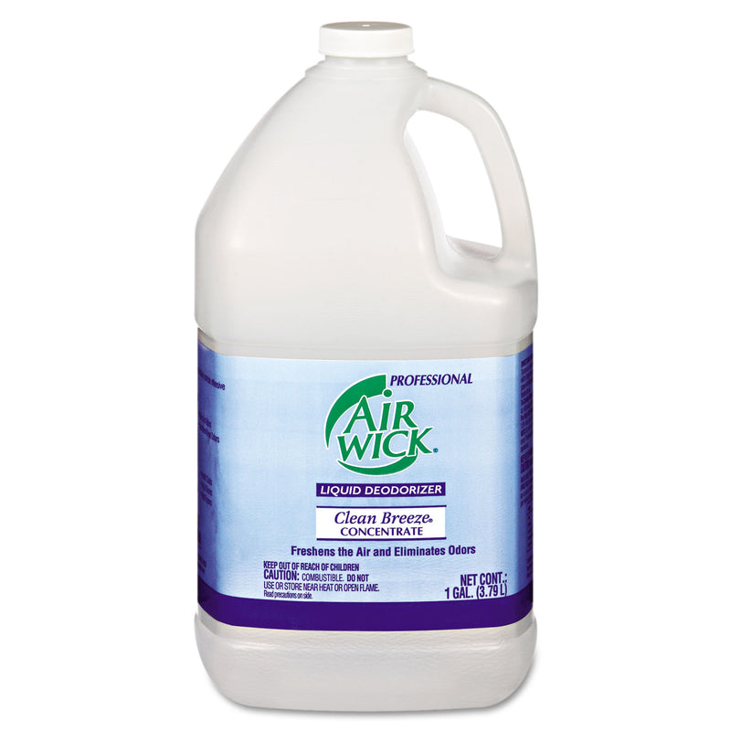 Air Wick Liquid Deodorizer, Clean Breeze, 1 Gal, Concentrate, 4/Carton - RAC06732