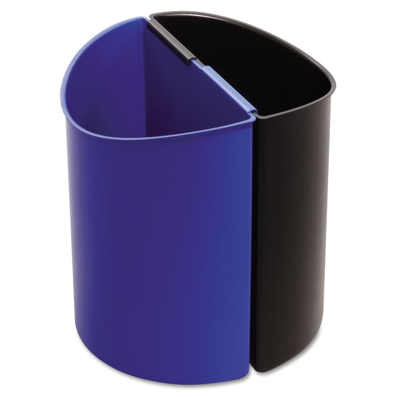 Safco Desk-Side Recycling Receptacle, 3 Gal, Black/Blue - SAF9927BB