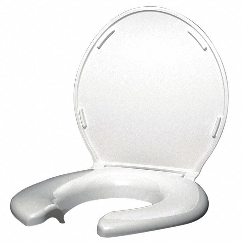Big John Round or Elongated, Standard Toilet Seat Type, Open Front Type, Includes Cover Yes, White - 3W