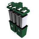 Rubbermaid (4) 23 gal Rectangular Recycling Station, Plastic, Green - 1792373