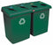 Rubbermaid (4) 23 gal Rectangular Recycling Station, Plastic, Green - 1792373
