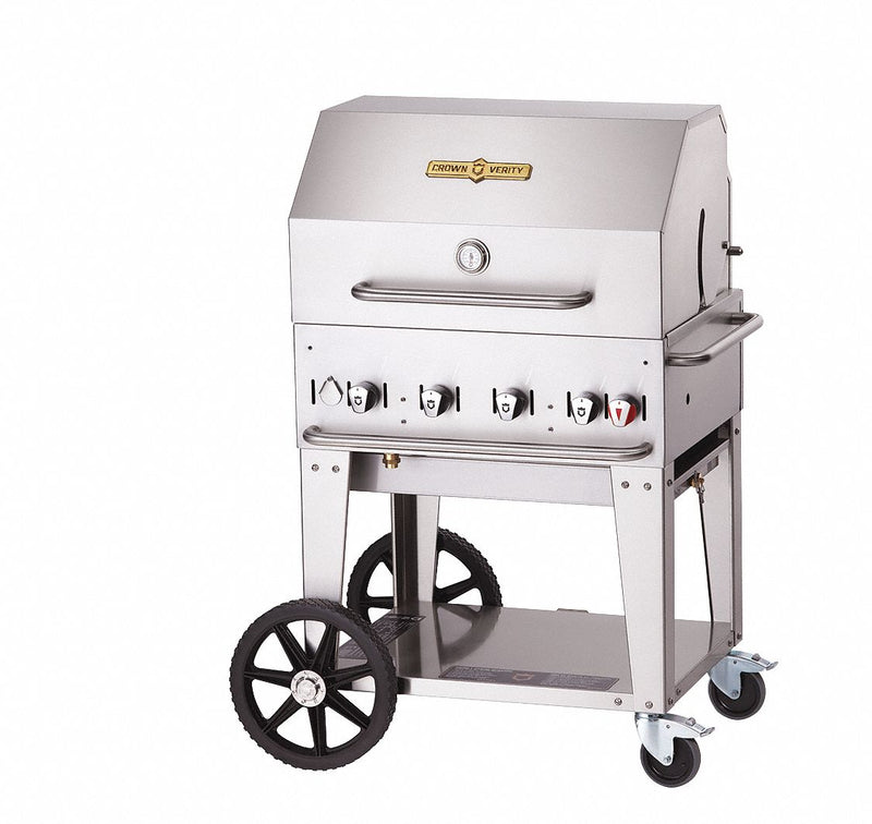 Crown Verity 64,500 BtuH Stainless Steel Gas Grill with One 20 lb Tank - MCB-30 PKG