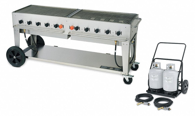 Crown Verity 159,000 BtuH Stainless Steel Gas Grill with Two 50 lb Propane Tanks - MCC-72