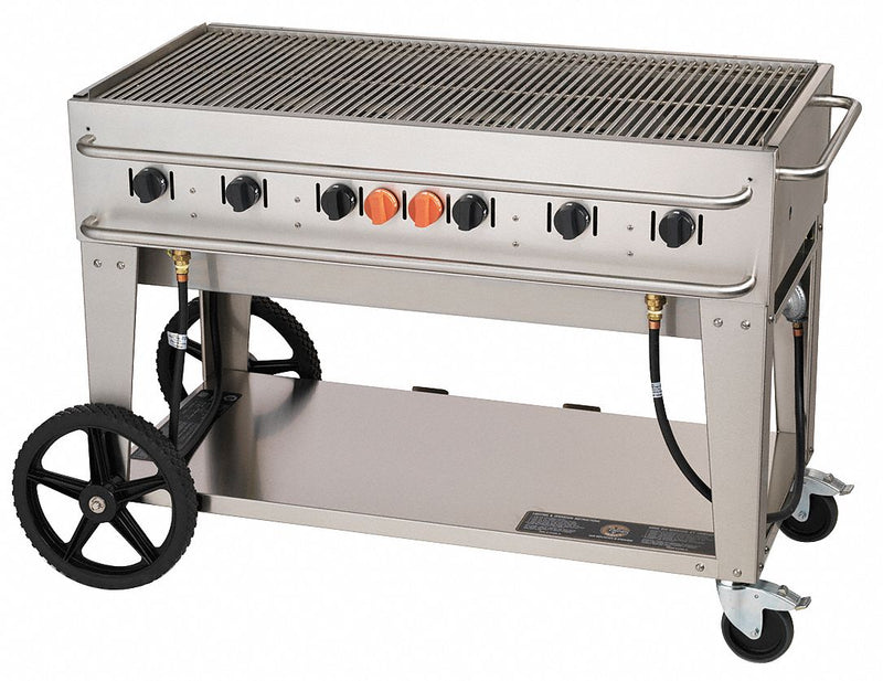 Crown Verity 99,000 BtuH Stainless Steel Rental Grill with Two 20 lb Propane Tanks - RCB-48