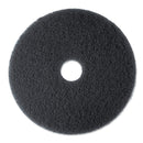 3M High Productivity Floor Pad 7300, 19" Diameter, Black, 5/Carton - MMM08277