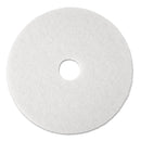 3M Super Polish Floor Pad 4100, 17" Diameter, White, 5/Carton - MMM08481