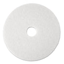 3M Super Polish Floor Pad 4100, 13" Diameter, White, 5/Carton - MMM08477
