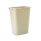 Rubbermaid Deskside Plastic Wastebasket, Rectangular, 10.25 Gal, Beige - RCP295700BG