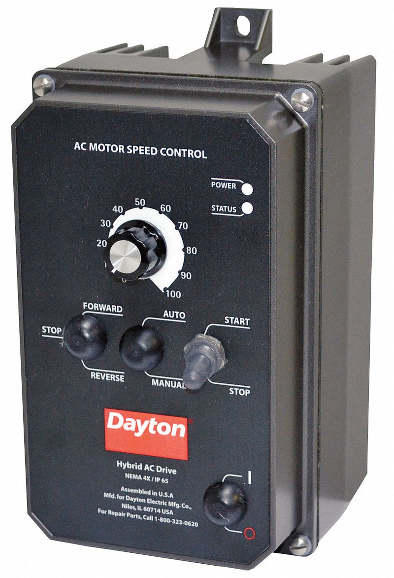 Dayton Variable Frequency Drive,1 hp Max. HP,1 Input Phase AC,120/208-240V AC Input Voltage - 13E632