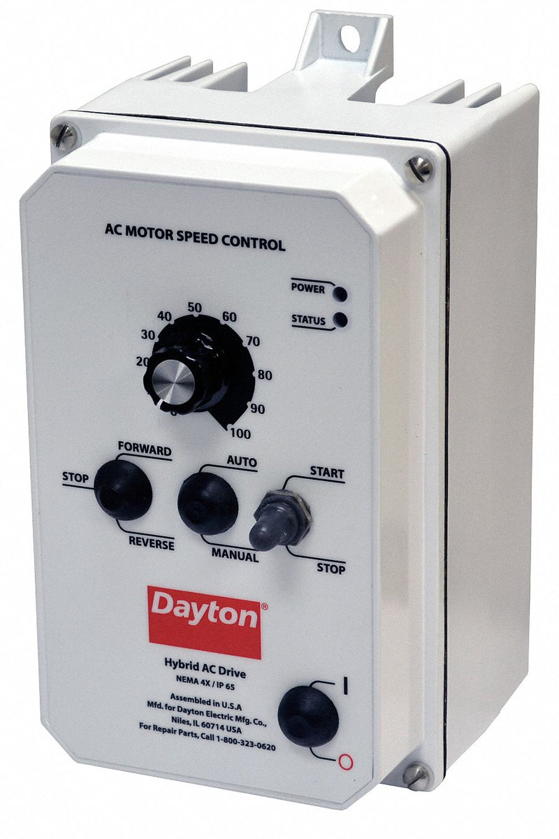 Dayton Variable Frequency Drive,1 hp Max. HP,1 Input Phase AC,120/208-240V AC Input Voltage - 13E633