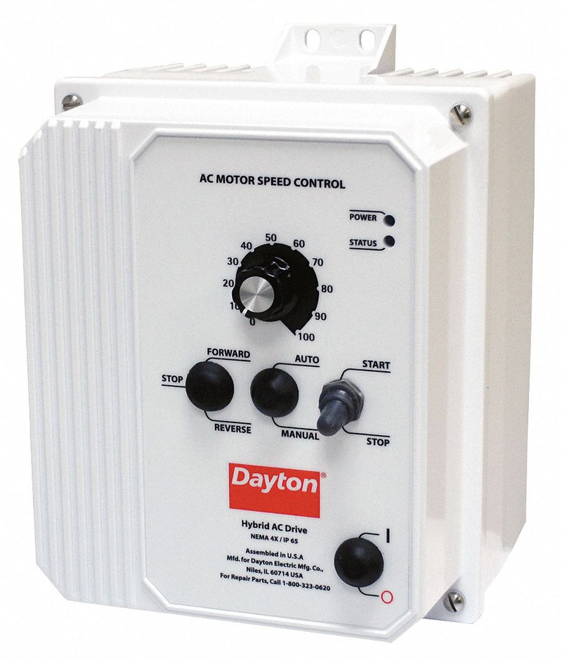 Dayton Variable Frequency Drive,3 hp Max. HP,1 or 3 Input Phase AC,208-240V AC Input Voltage - 13E639