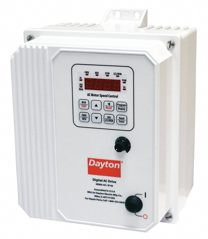 Dayton Variable Frequency Drive,1 hp Max. HP,3 Input Phase AC,480V AC Input Voltage - 13E655