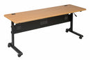 MooreCo Rectangle Mobile Training Table, Teak, 72 inW x 24 in Depth - 89863