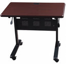MooreCo Rectangle Mobile Training Table, Mahogany, 36 inW x 24 in Depth - 89876