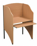 MooreCo Deluxe Floor Carrel, Teak - 89868