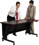 MooreCo Rectangle Mobile Training Table, Mahogany, 60 inW x 30 in Depth - 89961
