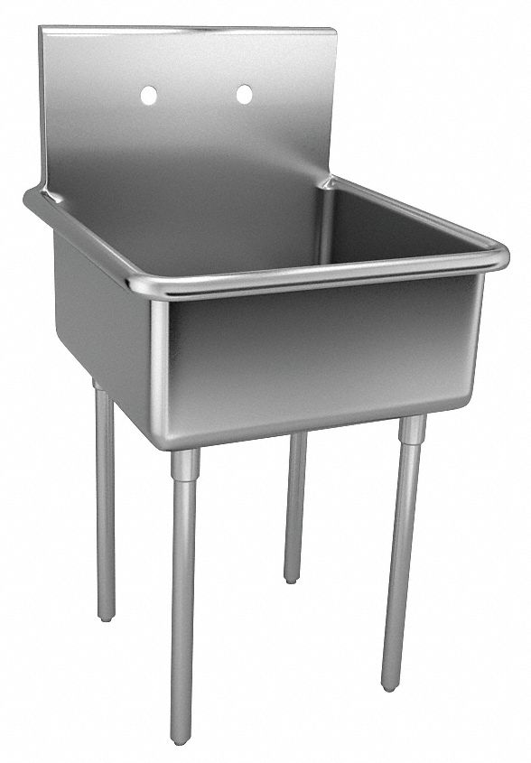 Just Manufacturing Just Manufacturing, Scullery Group Series, 24 in x 24 in, Stainless Steel, Scullery Sink - NSFB-124-2
