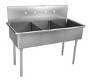 Just Manufacturing Stainless Steel Scullery Sink with Drainboards, Without Faucet, 14 Gauge, Floor Mounting Type - NSFB-354-2-2