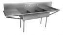Just Manufacturing Stainless Steel Scullery Sink with Drainboards, Without Faucet, 14 Gauge, Floor Mounting Type - NSFB-372-24RL-2-2