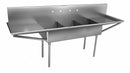 Just Manufacturing Stainless Steel Scullery Sink with Drainboards, Without Faucet, 14 Gauge, Floor Mounting Type - NSFB-354-24RL-2-2