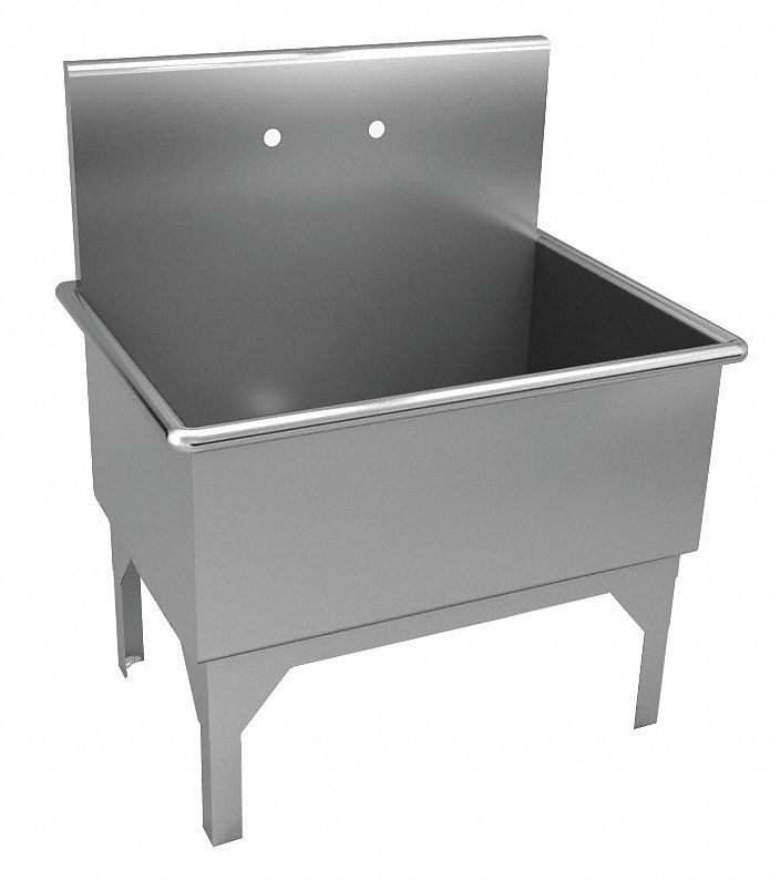Just Manufacturing Stainless Steel Government-Type Scullery Sink, Without Faucet, 14 Gauge, Floor Mounting Type - MN-36-2