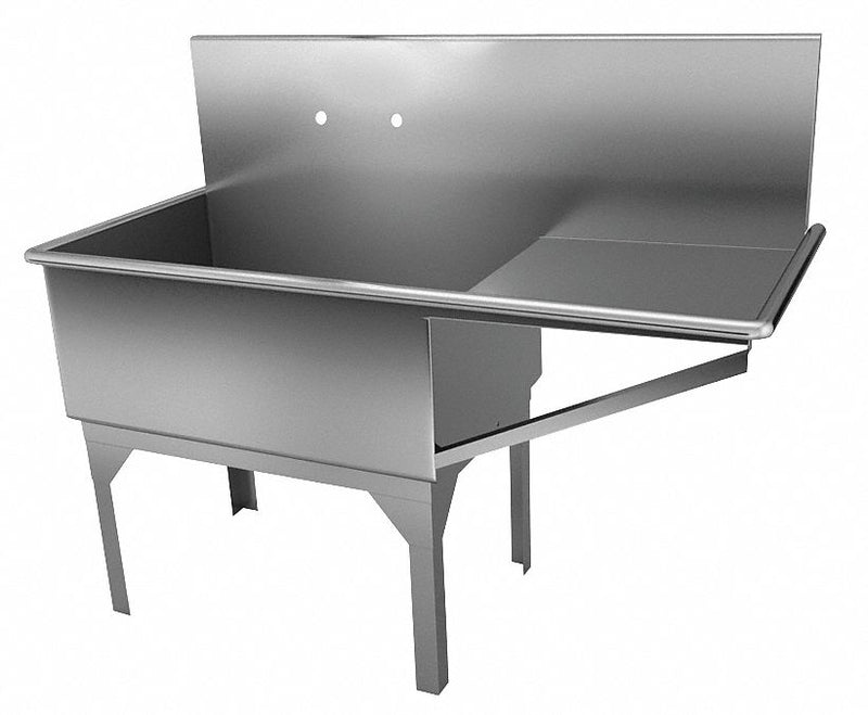 Just Manufacturing Stainless Steel Government-Type Scullery Sink, Without Faucet, 14 Gauge, Floor Mounting Type - MN-62L-2