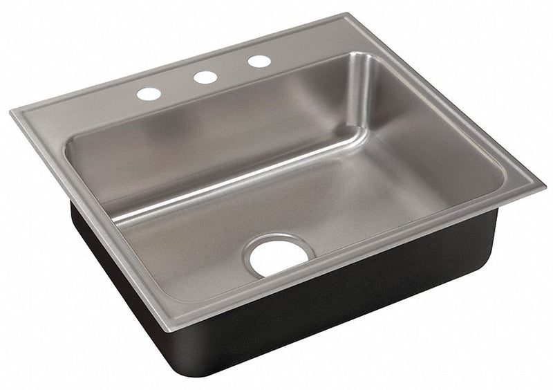 Just Manufacturing 21 in x 19 in x 7 1/2 in Drop-In Sink with Faucet Ledge with 18 in x 14 in Bowl Size - SL-1921-A-GR-3-316