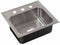 Just Manufacturing 19 in x 17 1/2 in x 7 1/2 in Drop-In Sink with Faucet Ledge with 16 in x 11-1/2 in Bowl Size - SL-17519-A-GR-3