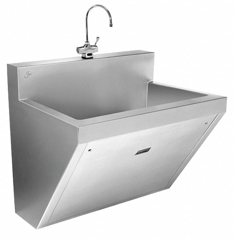 4113 Compact Scrub Sink - Three Hand Wash Stations, Stainless