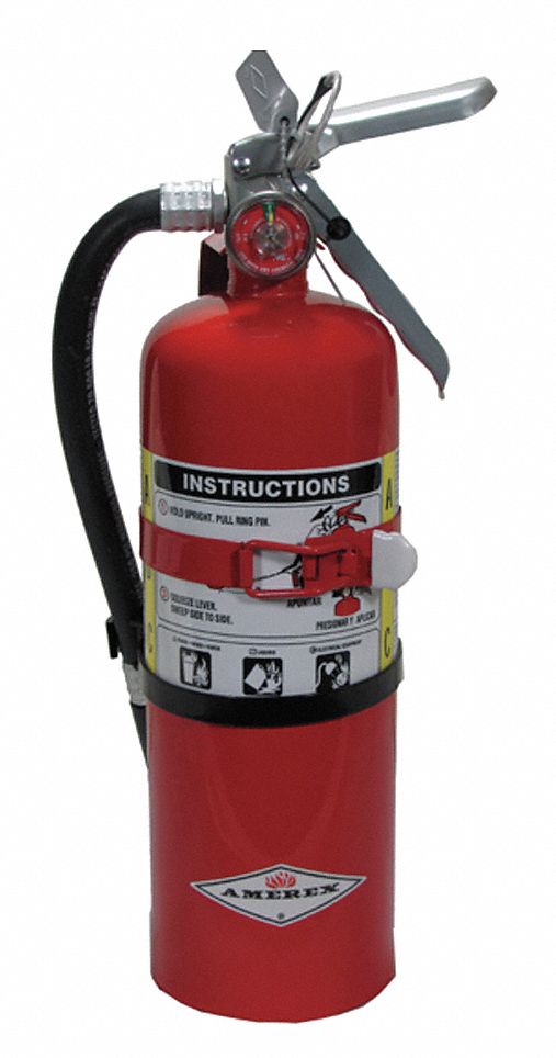 Amerex Fire Extinguisher, Dry Chemical, Monoammonium Phosphate, 5 lb, 3A:40B:C UL Rating - B402T