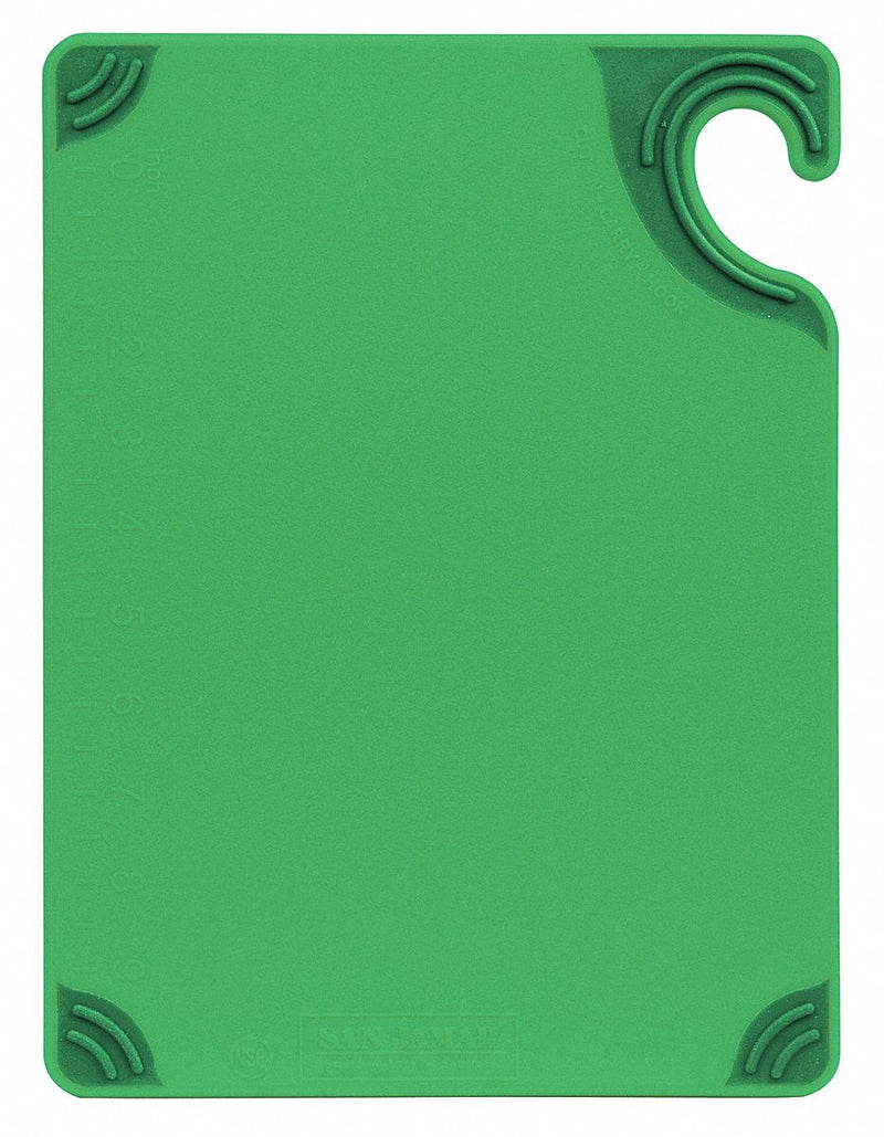 San Jamar Cutting Board, Co-Polymer, Green, 12" Length, 9" Width, 3/8" Thickness - CBG912GN